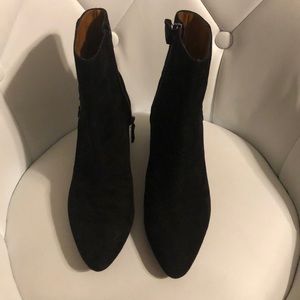 Pre-owned Aquatalia Polina Suede Corset Ankle Boot